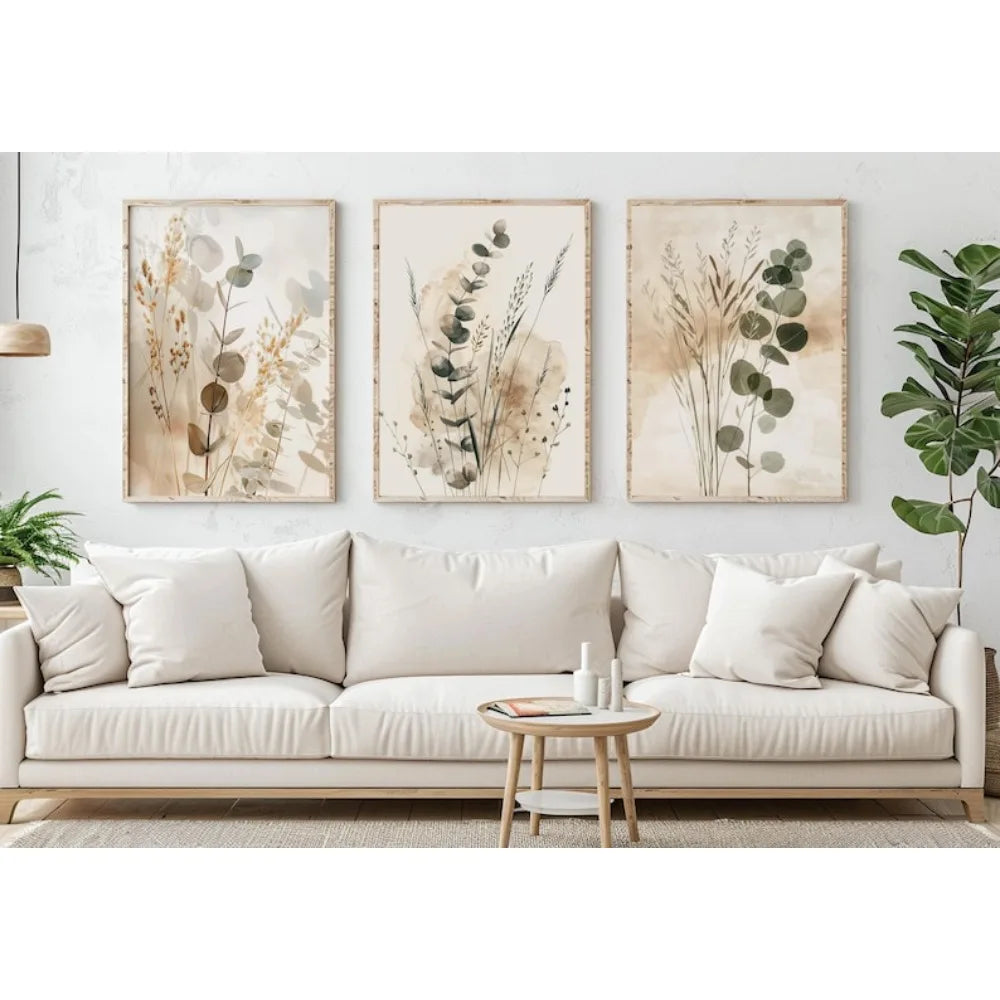 Minimalist Eucalyptus Print Set of 3