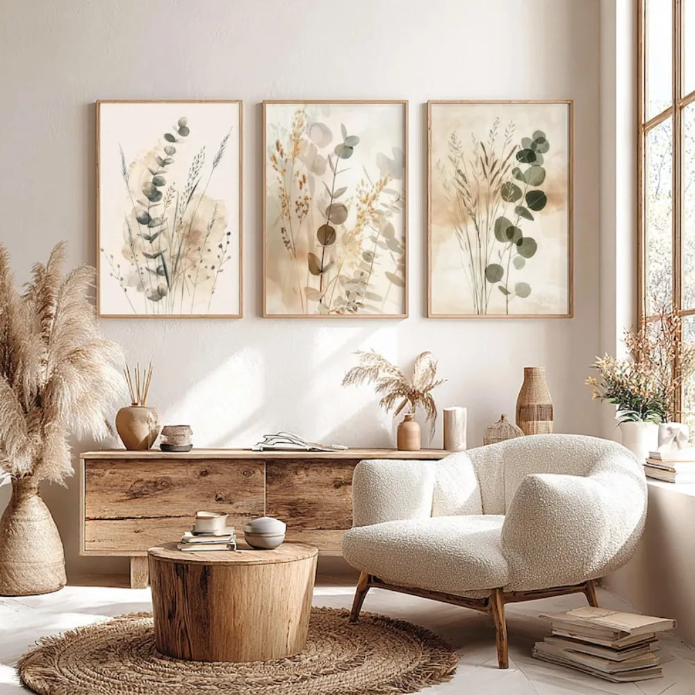 Minimalist Eucalyptus Print Set of 3