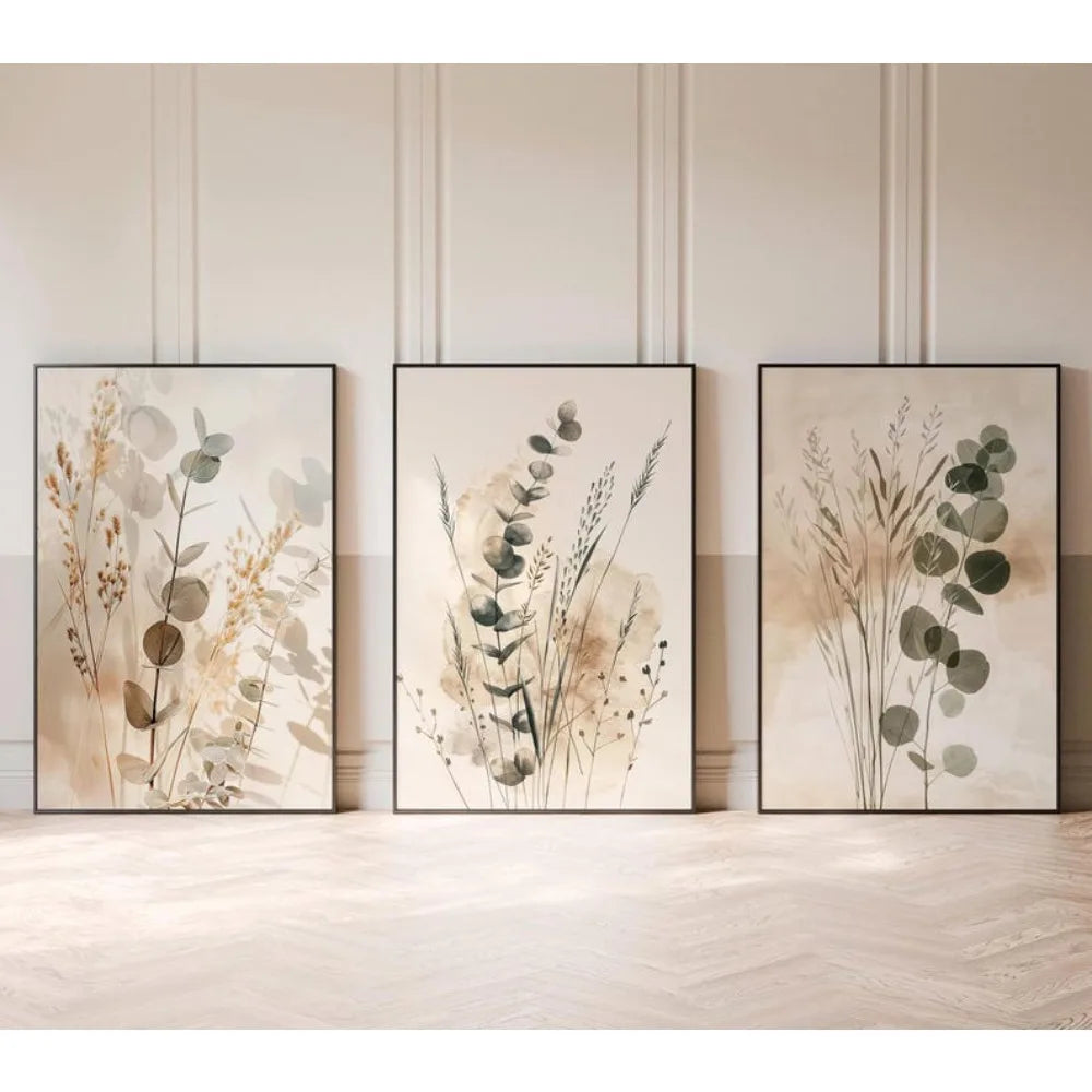 Minimalist Eucalyptus Print Set of 3