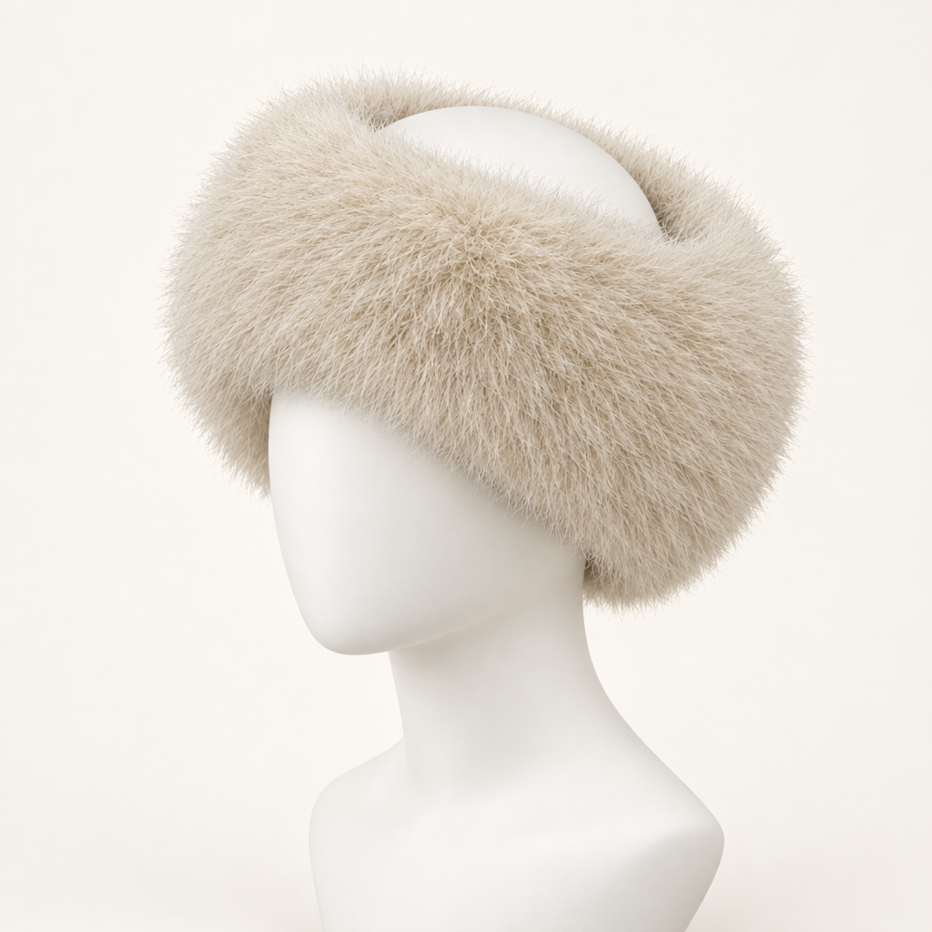 The Cloud Headband in light khaki